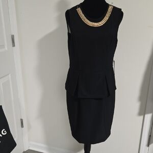 Bisou Bisou Black Peplum Mini Dress